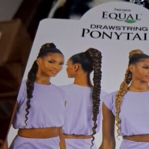 Drawstring Ponytail - Black and Brown